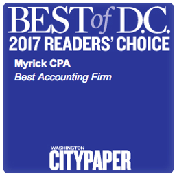 Second year in a row: Myrick CPA voted Best Accounting Firm in DC 2017